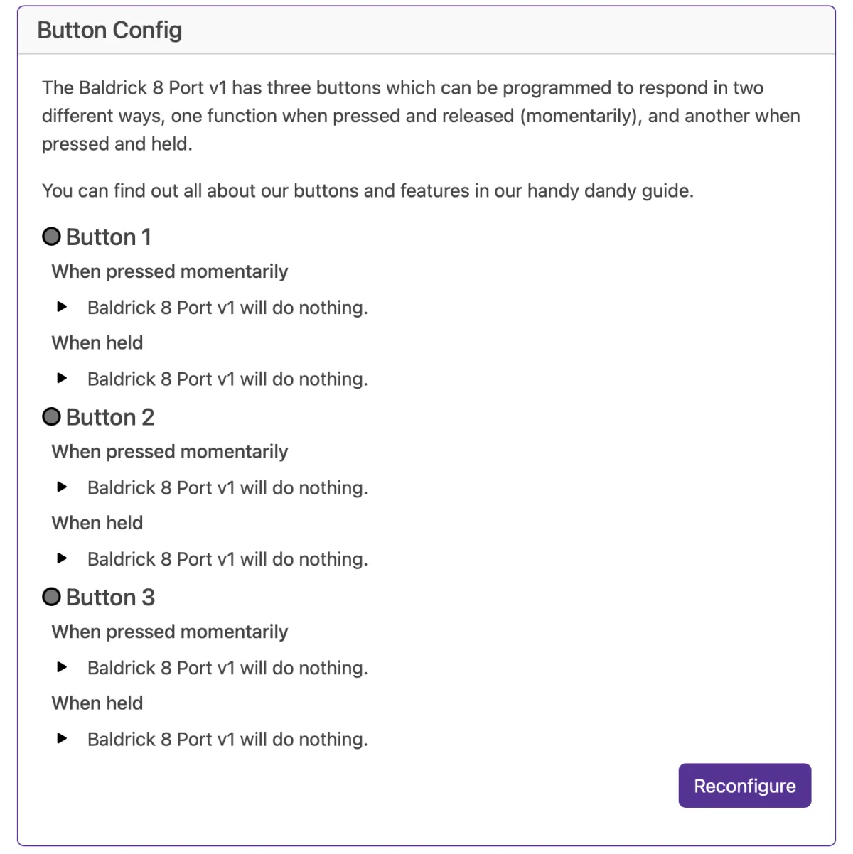 Baldrick17 Web Interface Buttons