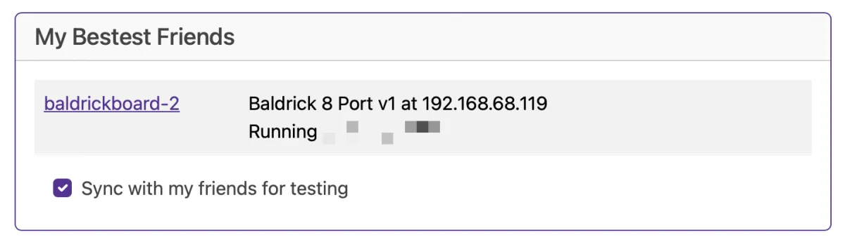 Baldrick17 Web Interface Friends