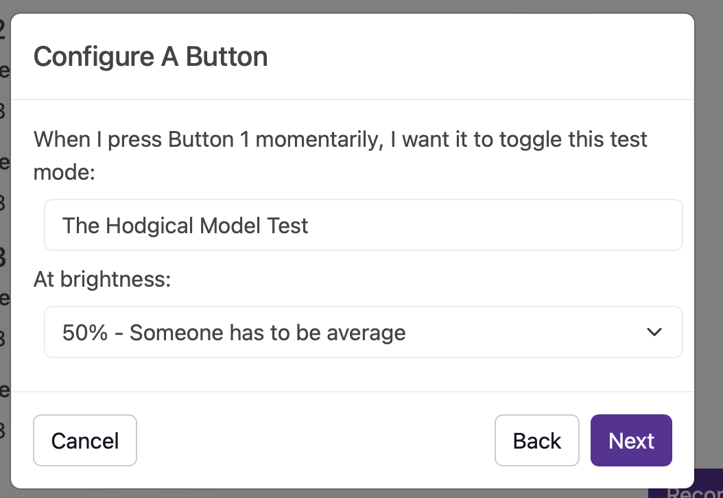 Test Mode Configuration
