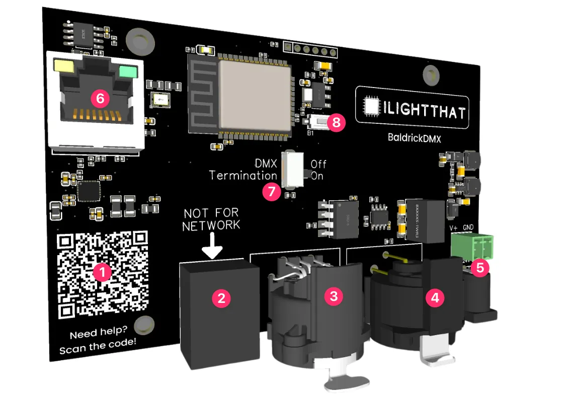 BaldrickDMX Board Overview