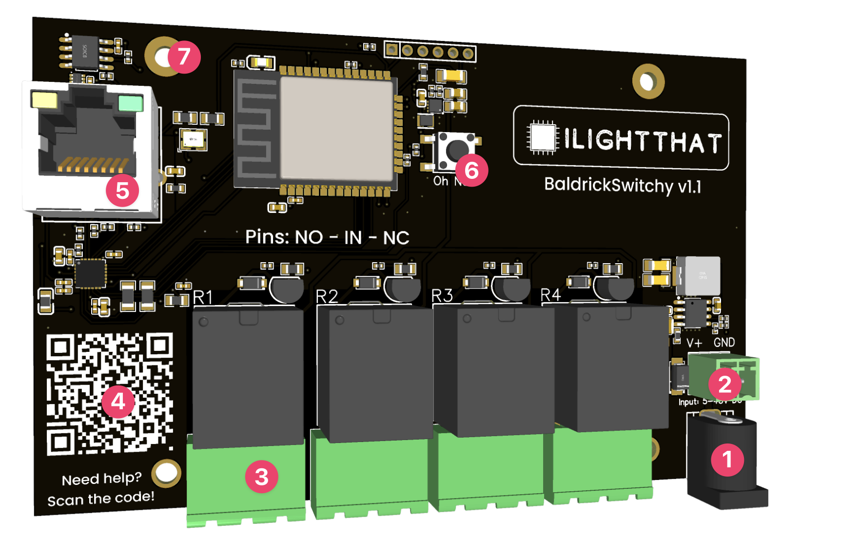 BaldrickSwitchy v1.1 Board Overview