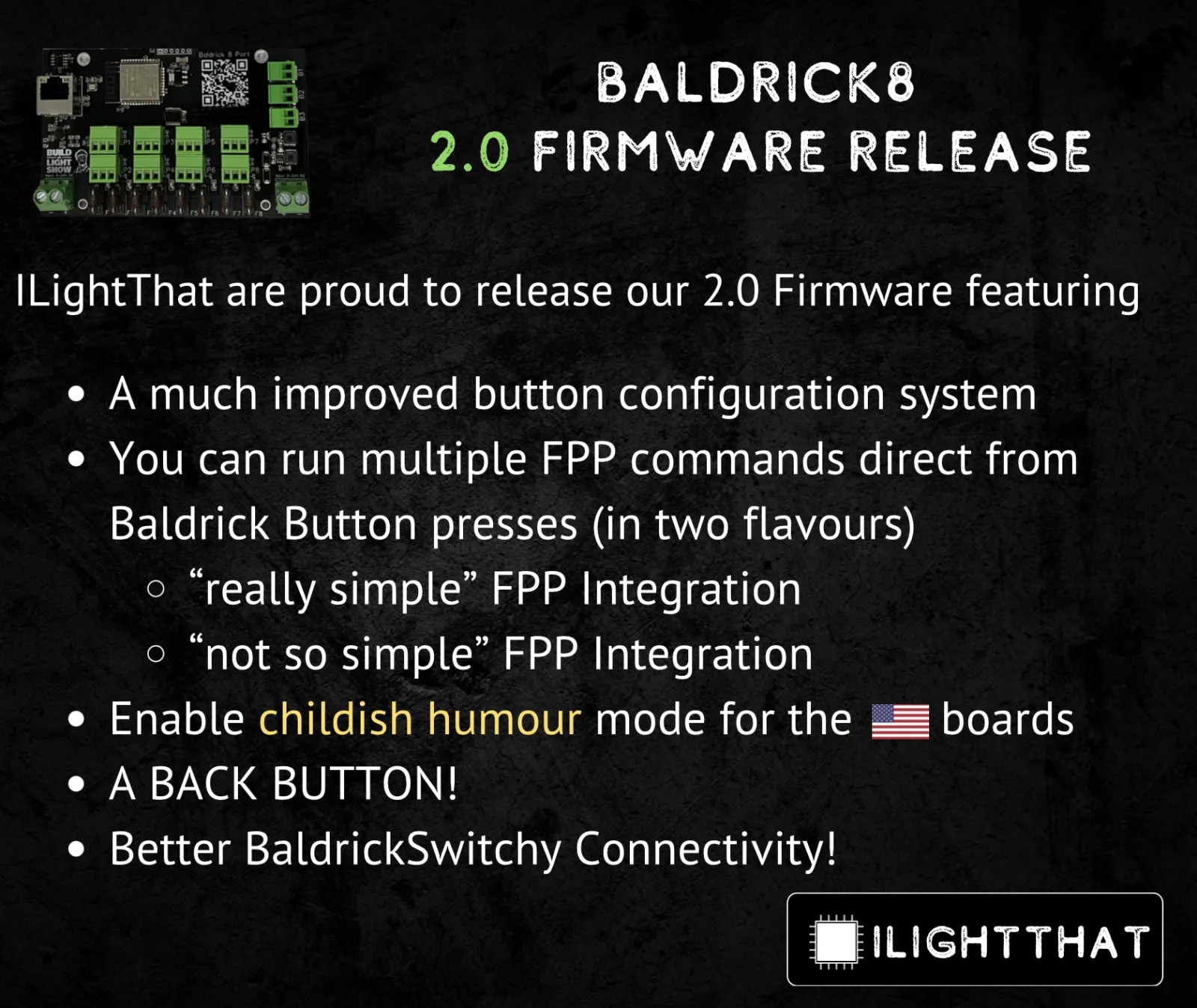Baldrick8 2.0 firmware release