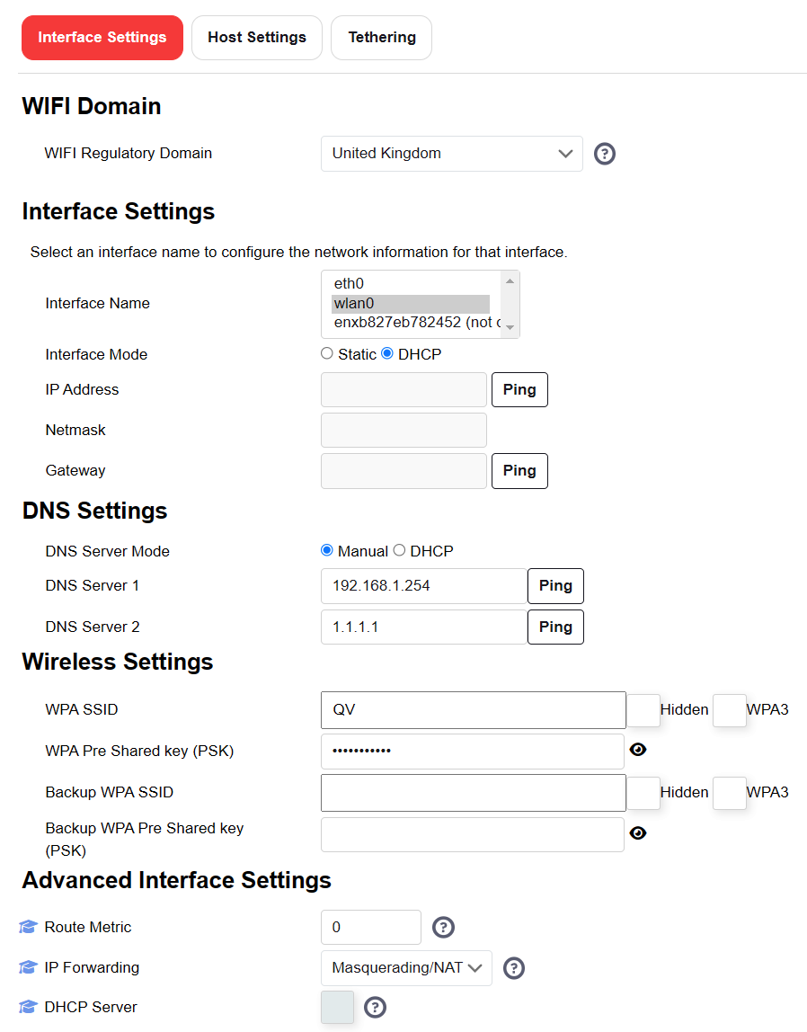 FPP WLAN Settings